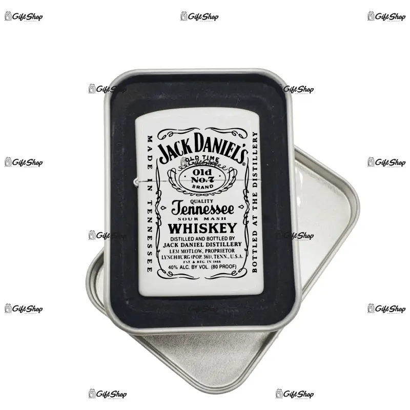 Jack daniel`s, bricheta metalica gravata laser cu mesaj